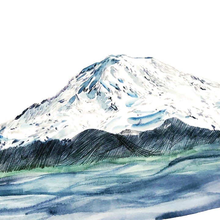 Mount Rainier TAHOMA Landscape Painting ART PRINT: Premium Matte Paper / 8 x 10
