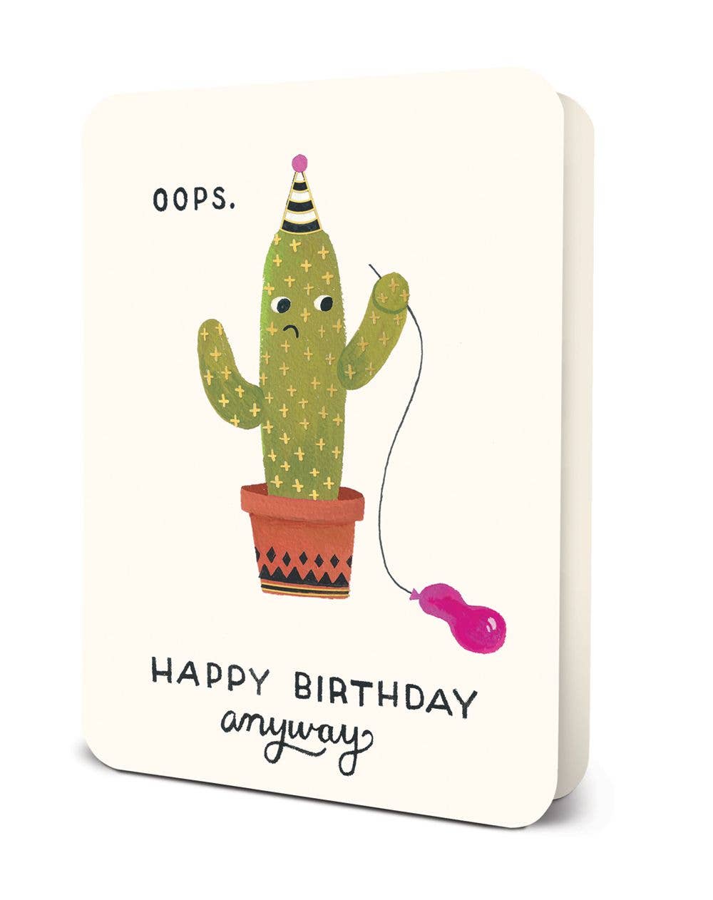 Oops Cactus Deluxe Greeting Card