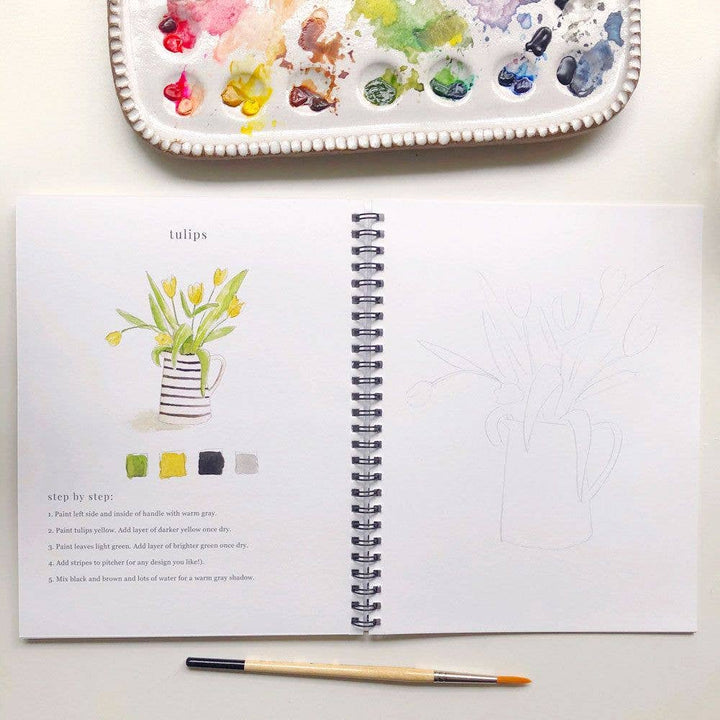 Emily Lex Studios- Flowers Watercolor Workbook - Pine & Moss