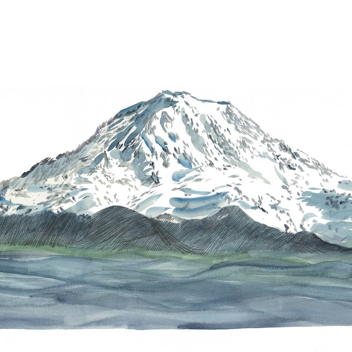 Mount Rainier TAHOMA Landscape Painting ART PRINT: Premium Matte Paper / 8 x 10