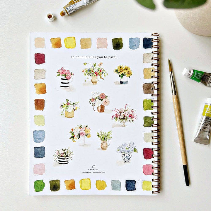Emily Lex Studio- Bouquets Watercolor Workbook - Pine & Moss