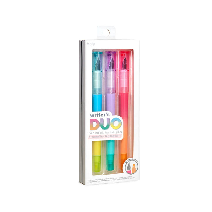 Writer's Duo Double-Ended Fountain Pens + Highlighters - Pine & Moss