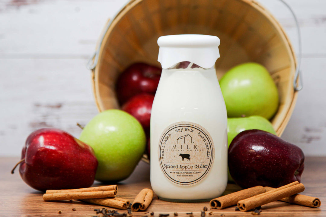 Milk Bottle Candle 13 oz: Spiced Apple Cider