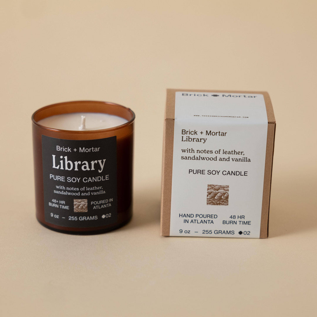 Brick & Mortar- Library Scented Candle 9 oz. - Pine & Moss