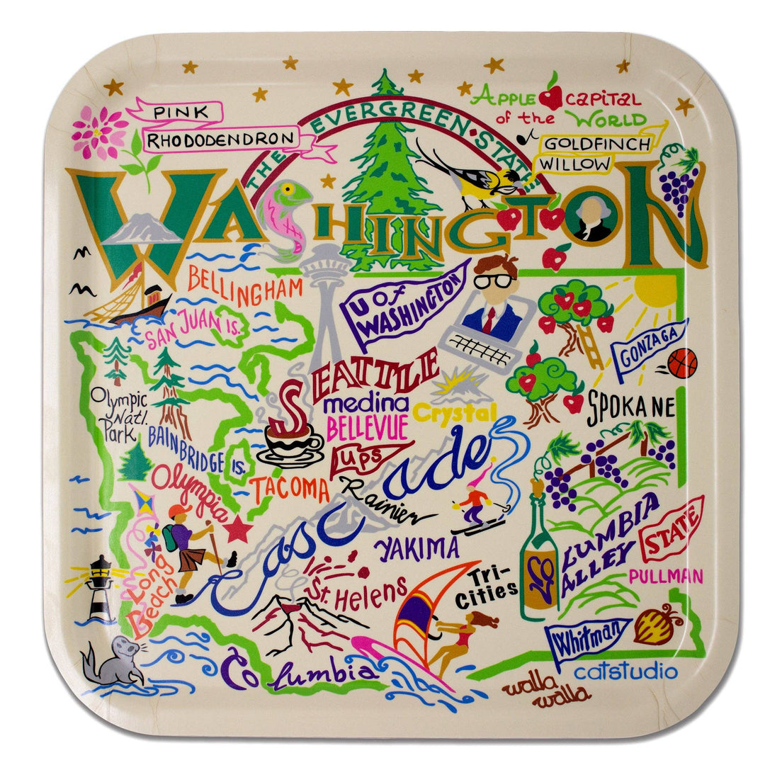 Catstudio- Washington Birchwood Tray - Pine & Moss