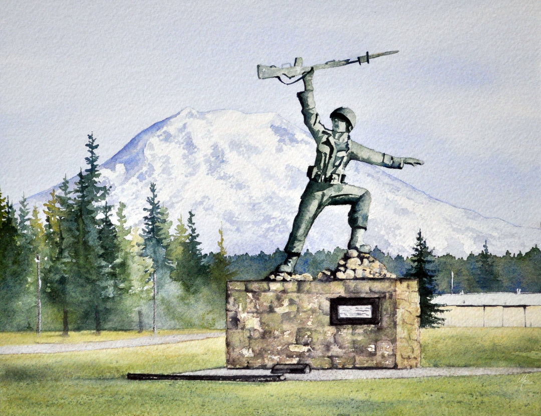 Iron Mike the Infantryman Watercolor Giclée Print- 3 Sizes to choose from - Pine & Moss