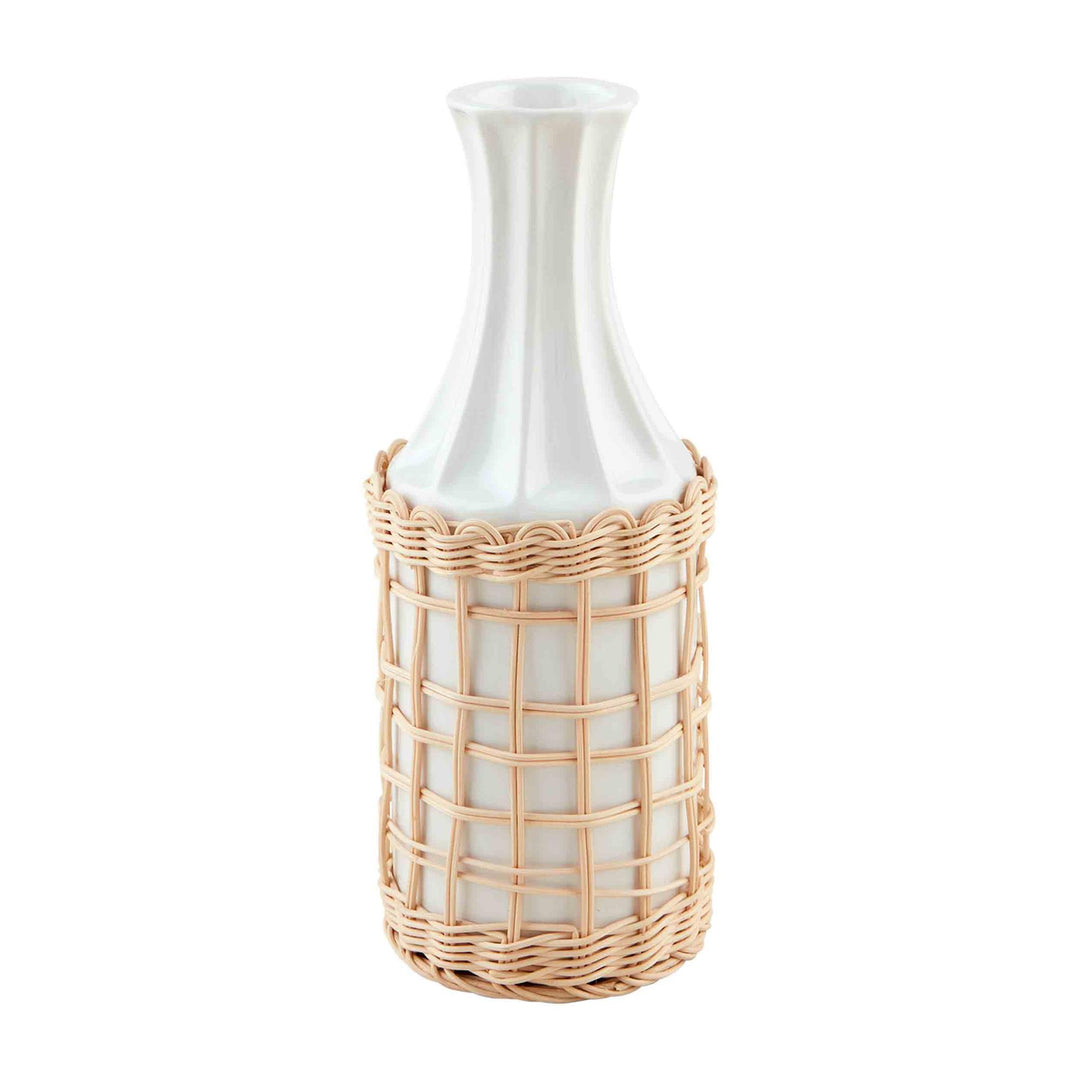 Rattan Wrapped Vase- Tall - Pine & Moss