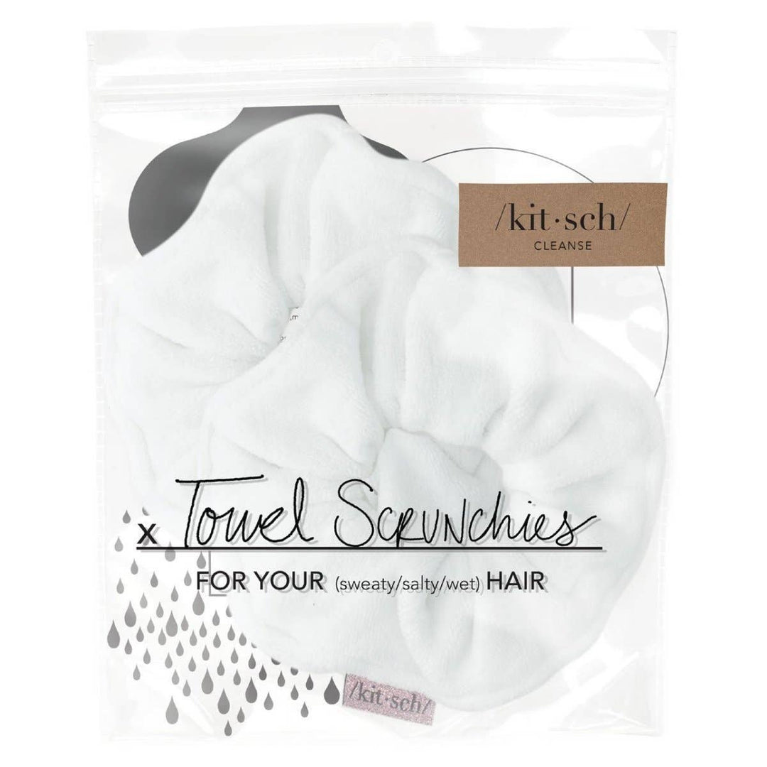 Microfiber Towel Scrunchies - White