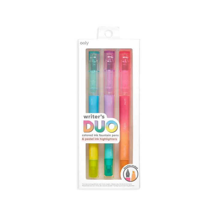 Writer's Duo Double-Ended Fountain Pens + Highlighters - Pine & Moss