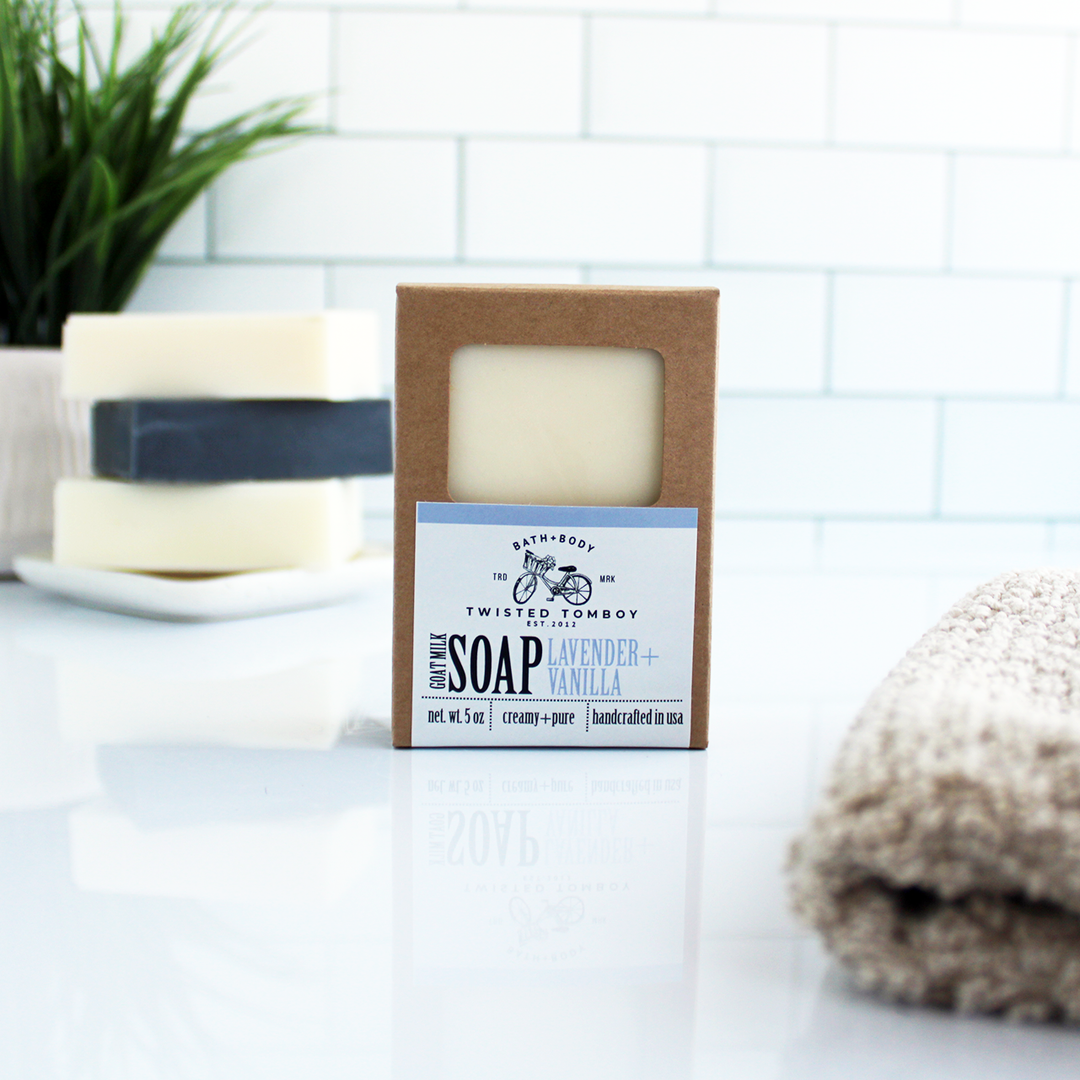 Handcrafted Goat Milk Soaps: Lavender+Vanilla - Pine & Moss