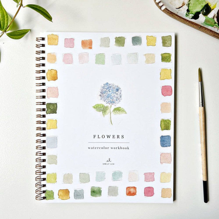 Emily Lex Studios- Flowers Watercolor Workbook - Pine & Moss
