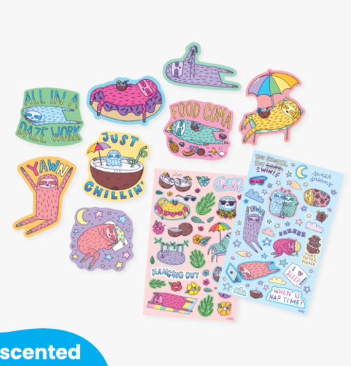 Sleepy Sloths Scented Stickers - Pine & Moss