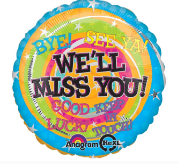We'll Miss You! 17" Foil Balloon - Pine & Moss