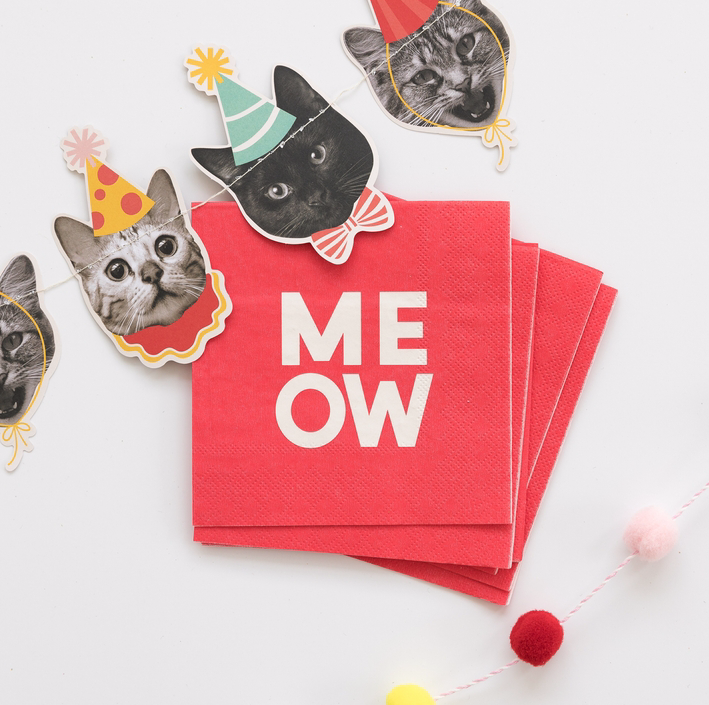 Meow Napkins - Pine & Moss