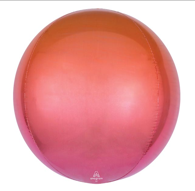 RED ORANGE OMBRE ORBZ BALLOON