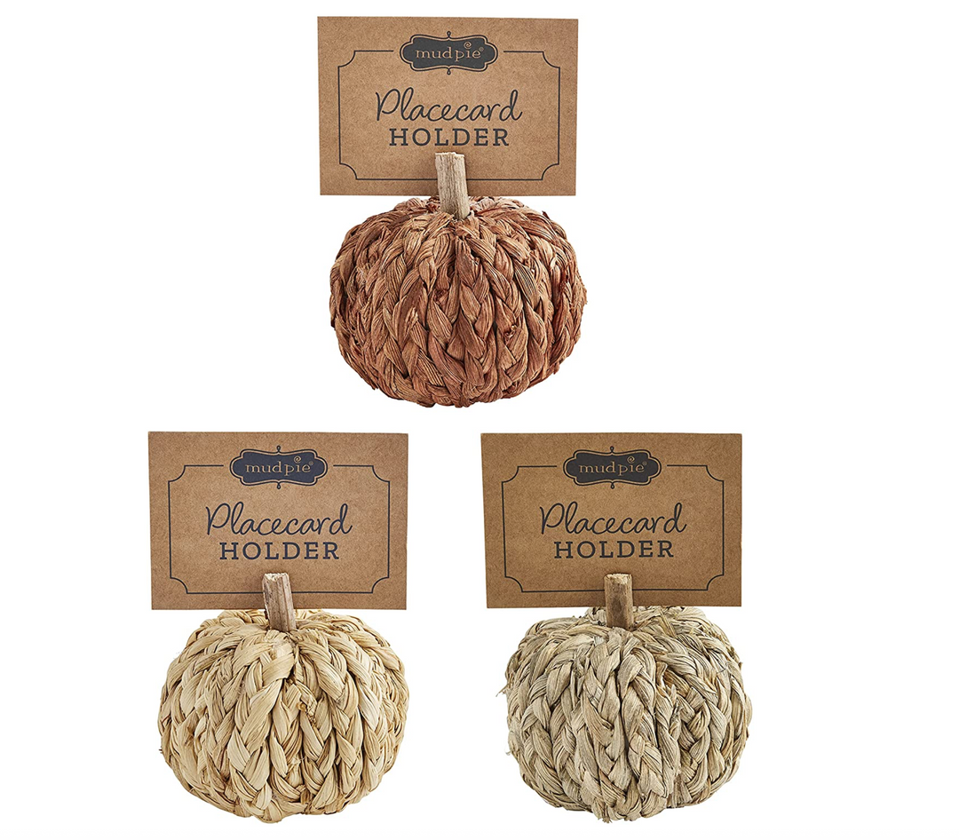 Husk Pumpkin Placecard Holder - Pine & Moss
