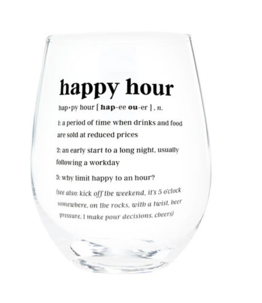 Slogan Wine Tumblers 03/Happy Hour