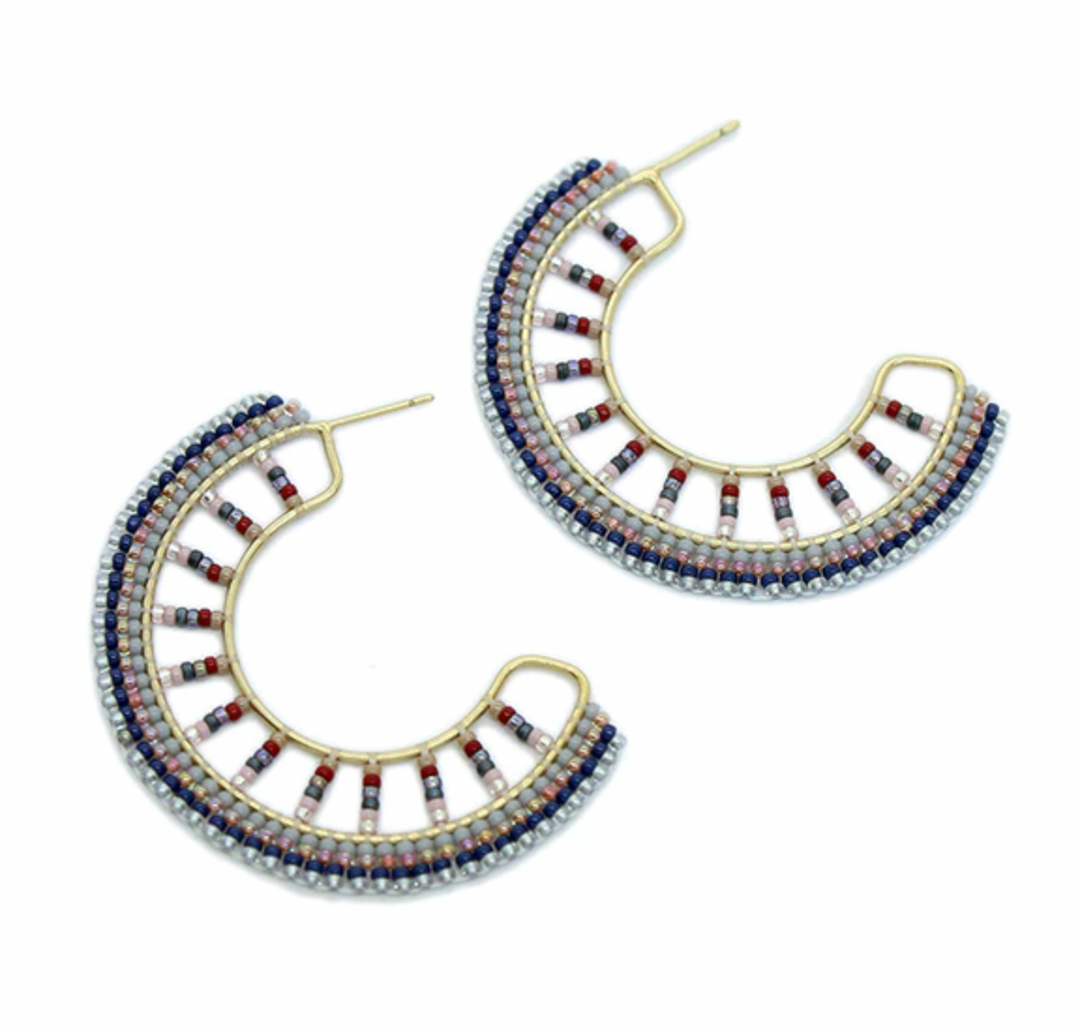 Bluma Project- Lido Hoops- Denim - Pine & Moss