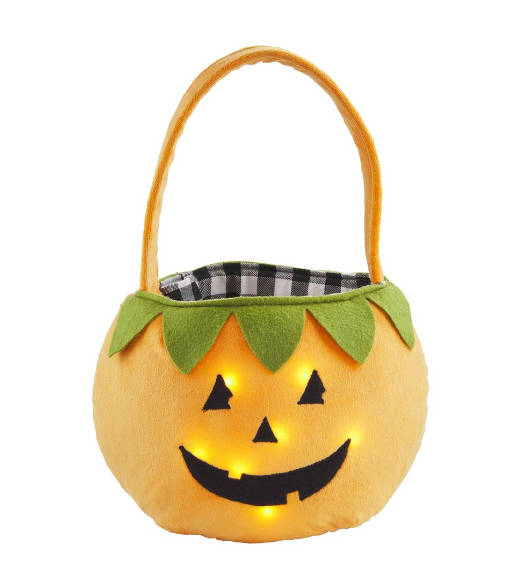 Light-Up Jack-O-Lantern Treat Bag - Pine & Moss