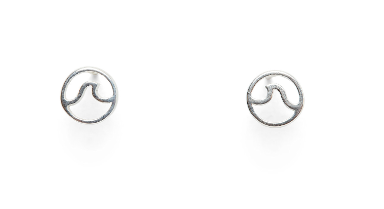 Pura Vida Circle Wave Stud Earrings - Pine & Moss