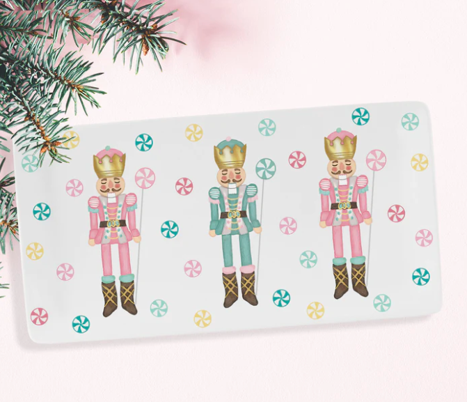 Nutcracker Ceramic Platter - Pine & Moss