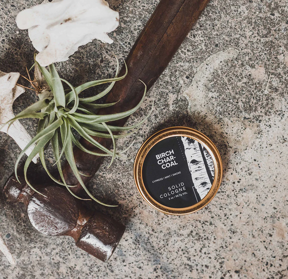 Broken Top Brands- Birch Charcoal Solid Cologne- 2 oz. - Pine & Moss