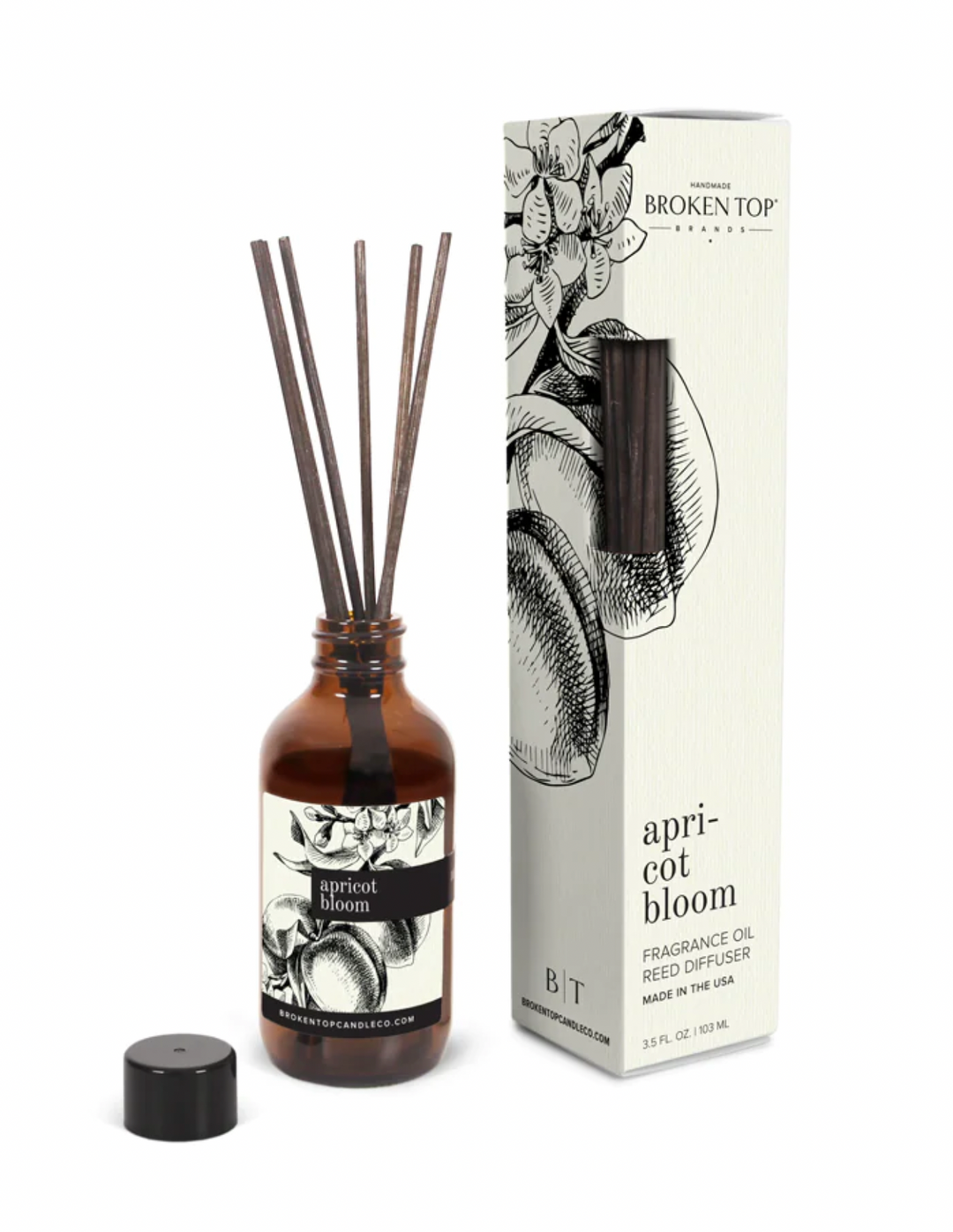 Broken Top Brands Reed Diffuser- Apricot Bloom - Pine & Moss