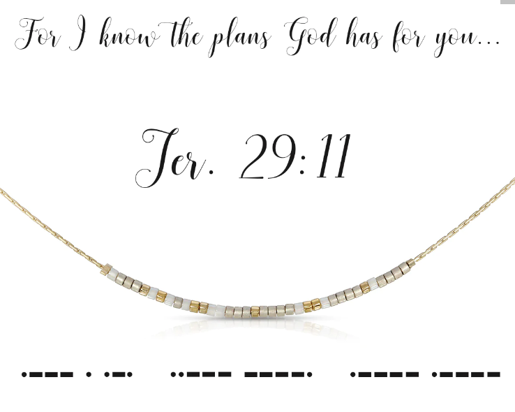 Dot & Dash-Jer 29:11 Necklace - Pine & Moss