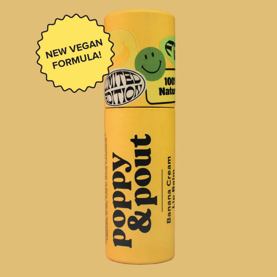 Poppy & Pout Vegan Lip Balm "Sunny Daze" Banana Cream - Pine & Moss