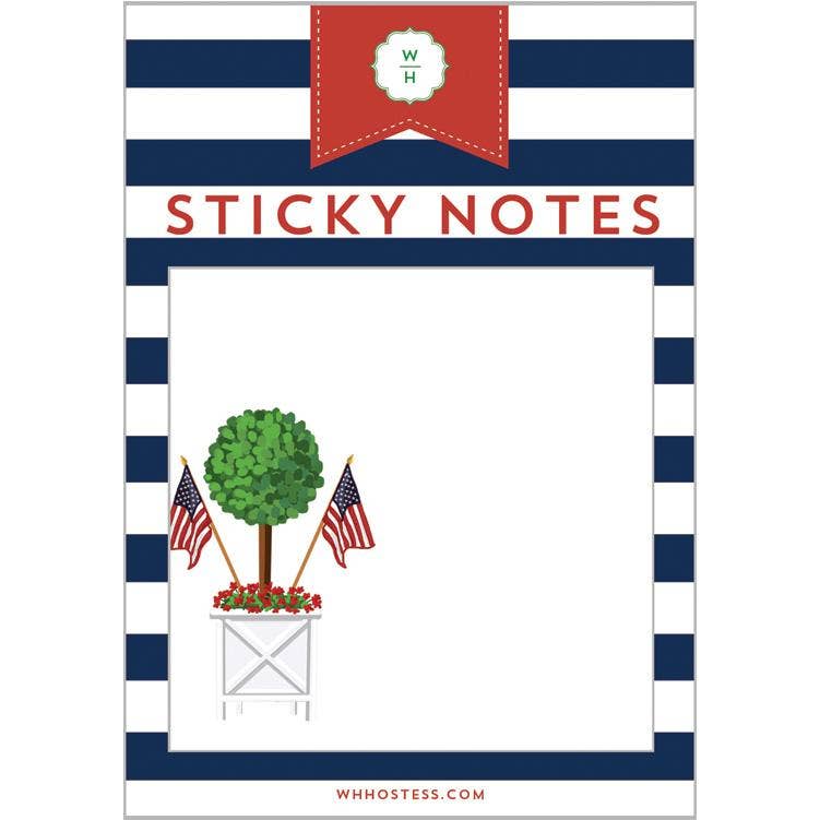 Patriotic Topiary Sticky Notes - Pine & Moss