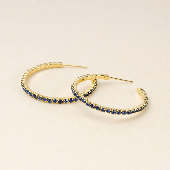 Sparkle & Shine Sm Rhinestone Hoop Earring - Montana Blue - Pine & Moss