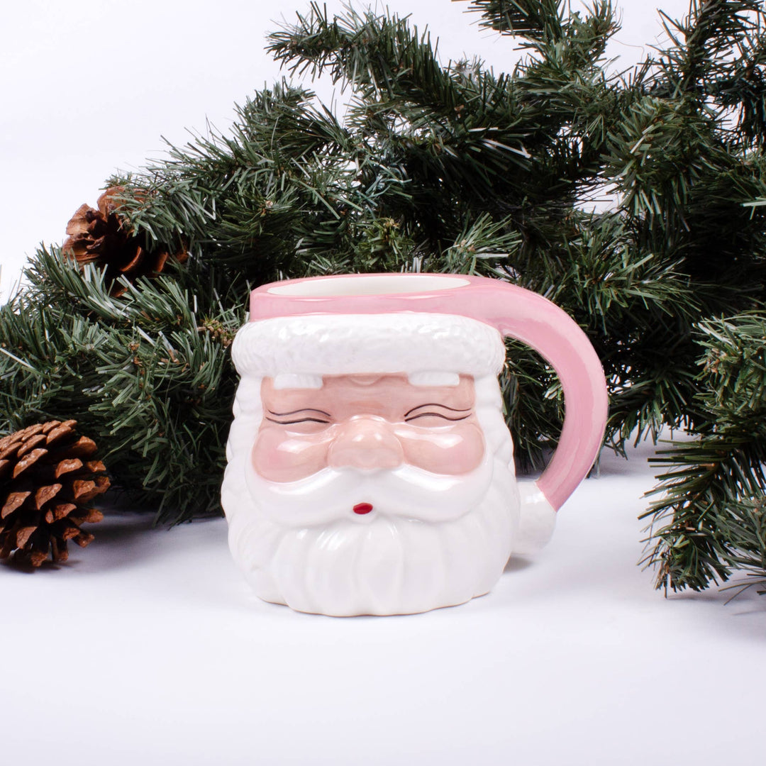Pink Santa Mug - Pine & Moss