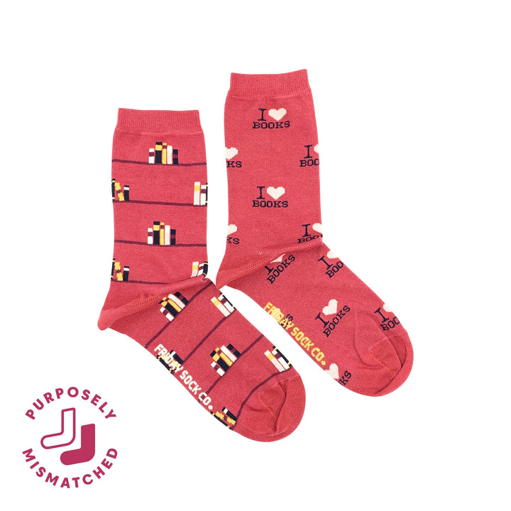 Women's I Love Books Socks: Women’s 5 – 10