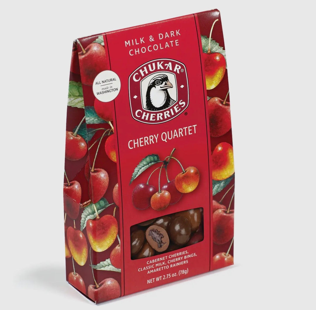 Chukar Cherries Cherry Quartet - Milk and Dark Chocolate 2.75 oz - Pine & Moss
