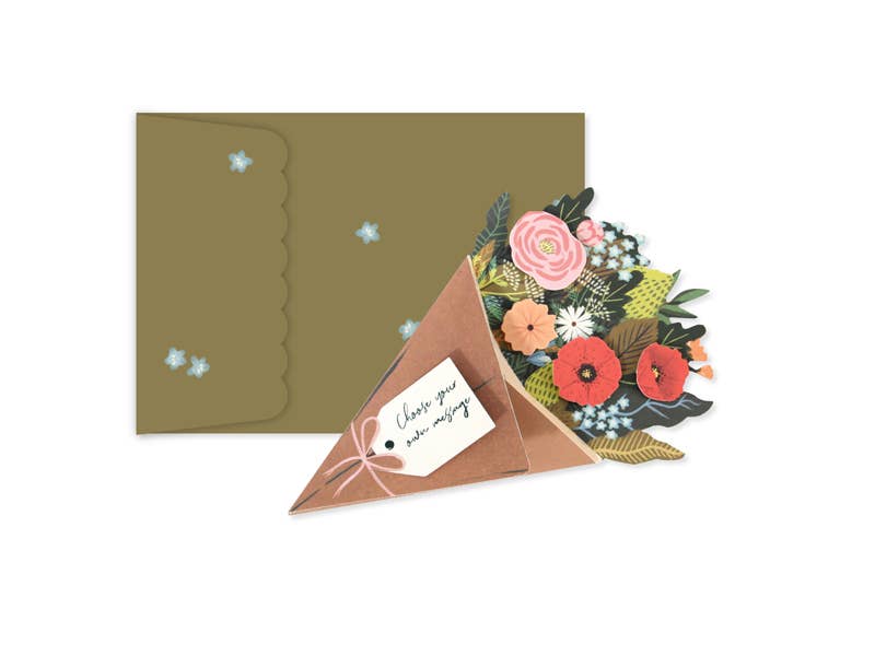 Bouquet Die-Cut Card - Pine & Moss
