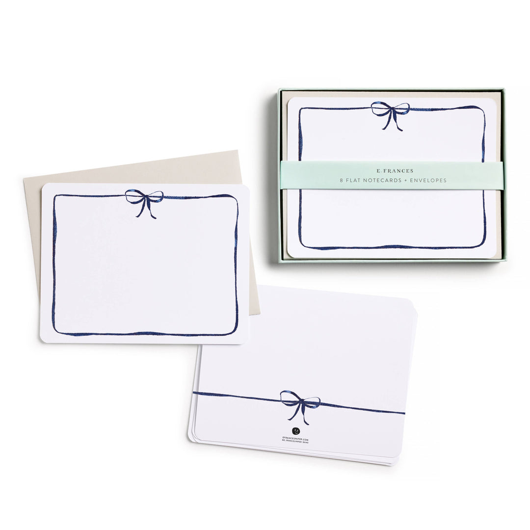 Navy Bow Flat Notes – Boxed Set of 8 Notecards
