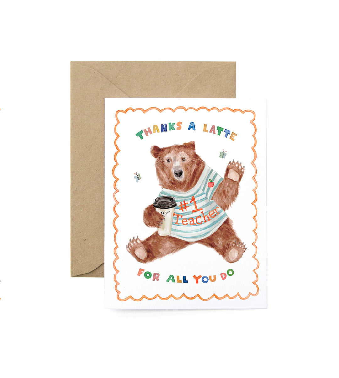 Thanks a Latte Teacher Greeting Card - Pine & Moss
