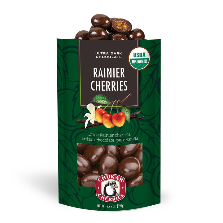 Chukar Cherries- Organic Chocolate Rainiers  Ultra Dark Chocolate 6.75 oz