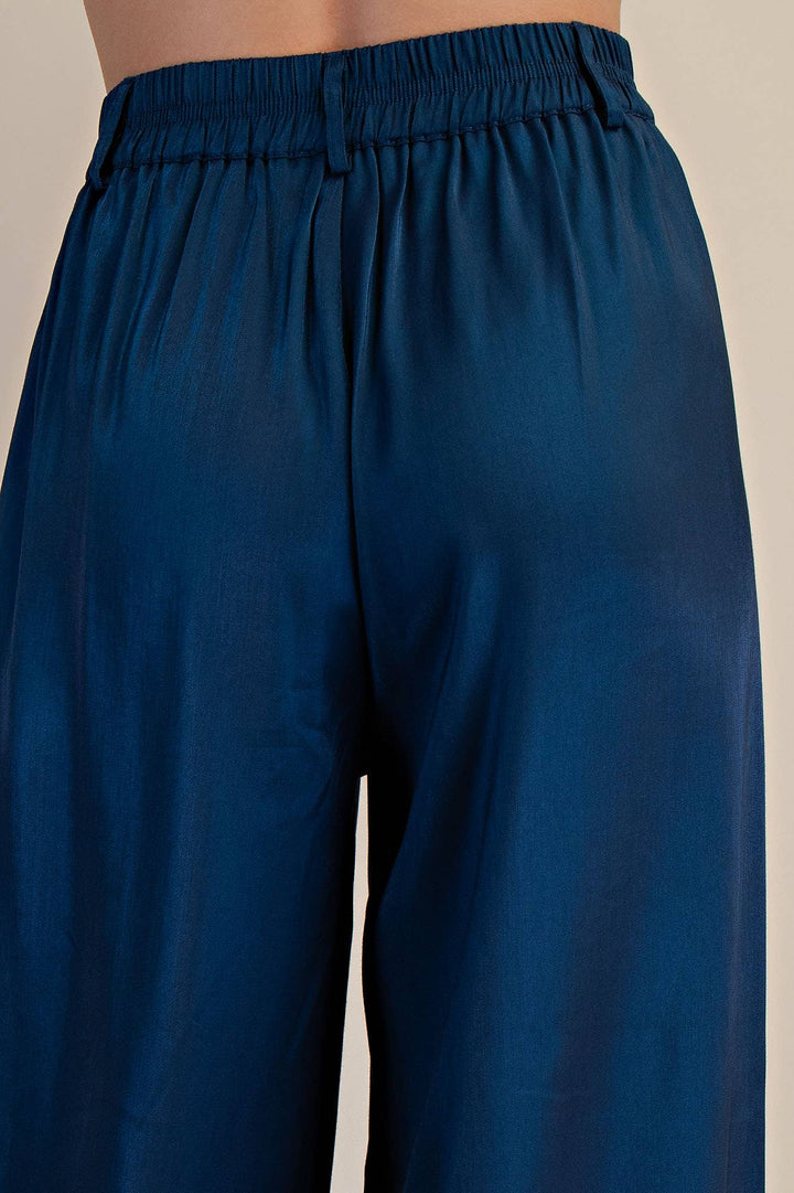 The Remi High Waist Tailored Wide Pants- Navy - Pine & Moss