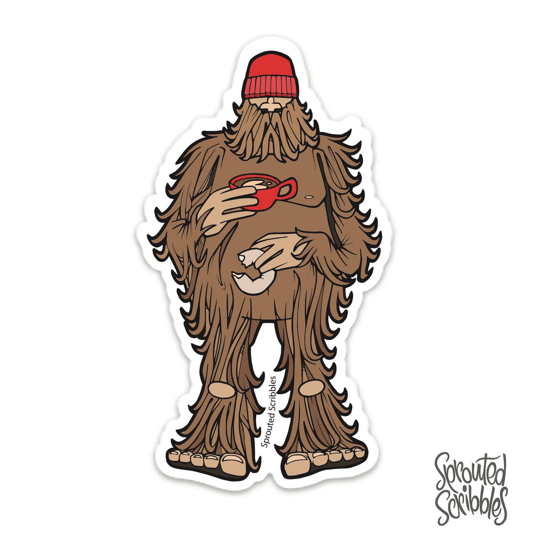 Bigfoot Coffee and Donut Sticker | VEHICLE SIZED
