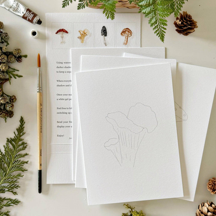 Emily Lex Studios: Mushrooms paintable notecards
