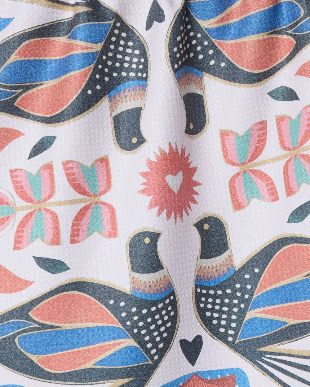 Geometry: Scandi Lovebirds Tea Towel - Pine & Moss