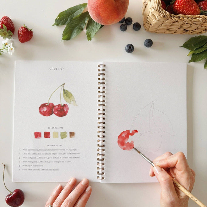 Emily Lex Studios: Fruit watercolor workbook - Pine &amp; Moss