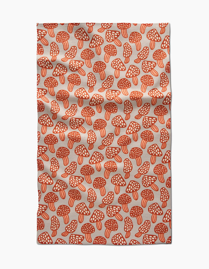 Geometry Many Mushrooms Tea Towel