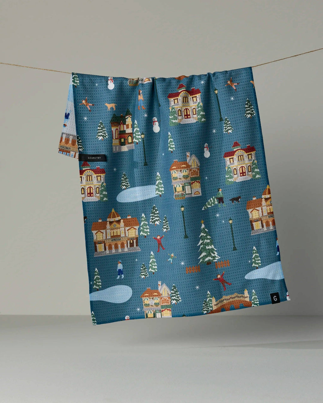 Geometry Holiday Nostalgia Tea Towel