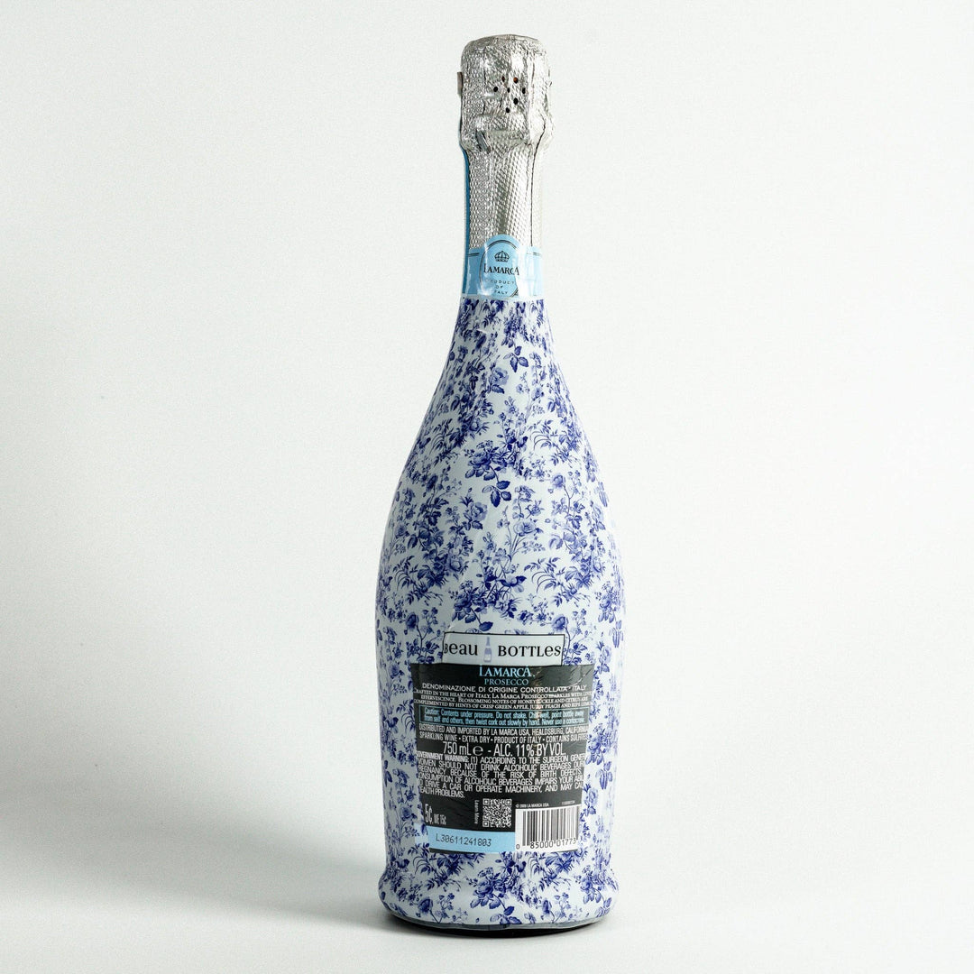 Beau Bottles Grandmillenial Blue Floral - Prosecco Collection - Pine &amp; Moss