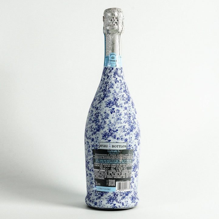 Beau Bottles Grandmillenial Blue Floral - Prosecco Collection - Pine &amp; Moss