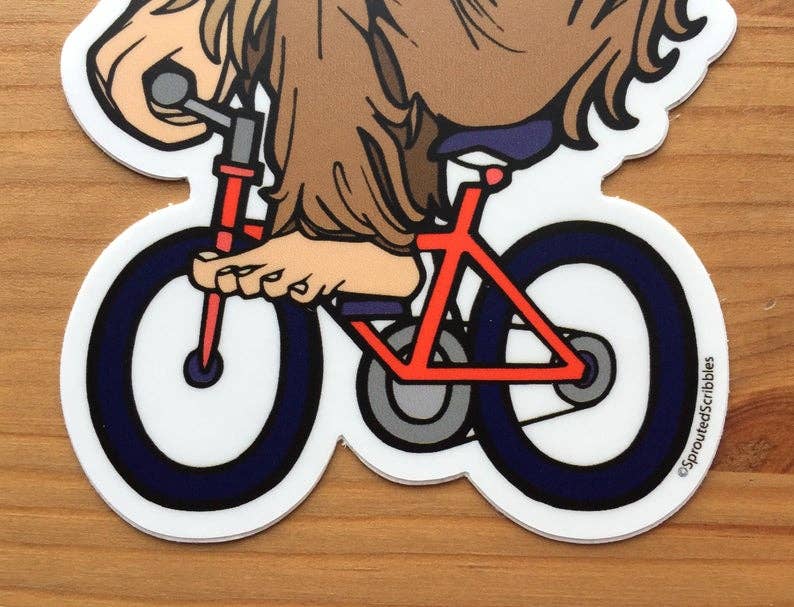 Yeti Biker | Bigfoot Bike Sticker | Waterproof Vinyl Decal