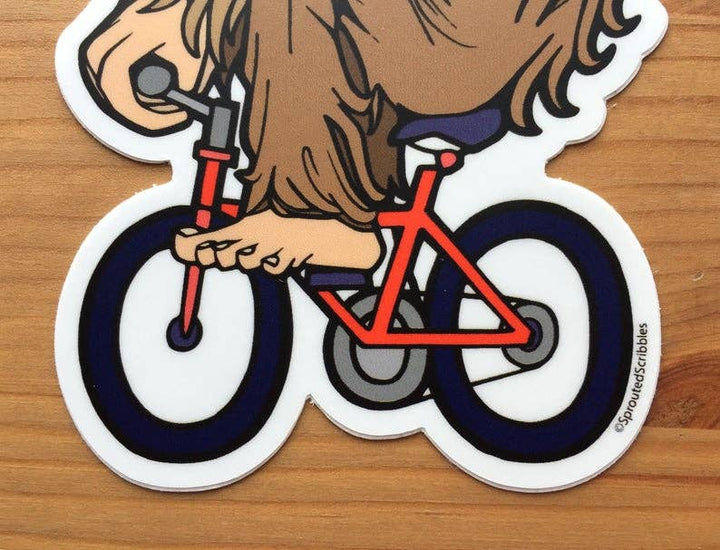 Yeti Biker | Bigfoot Bike Sticker | Waterproof Vinyl Decal