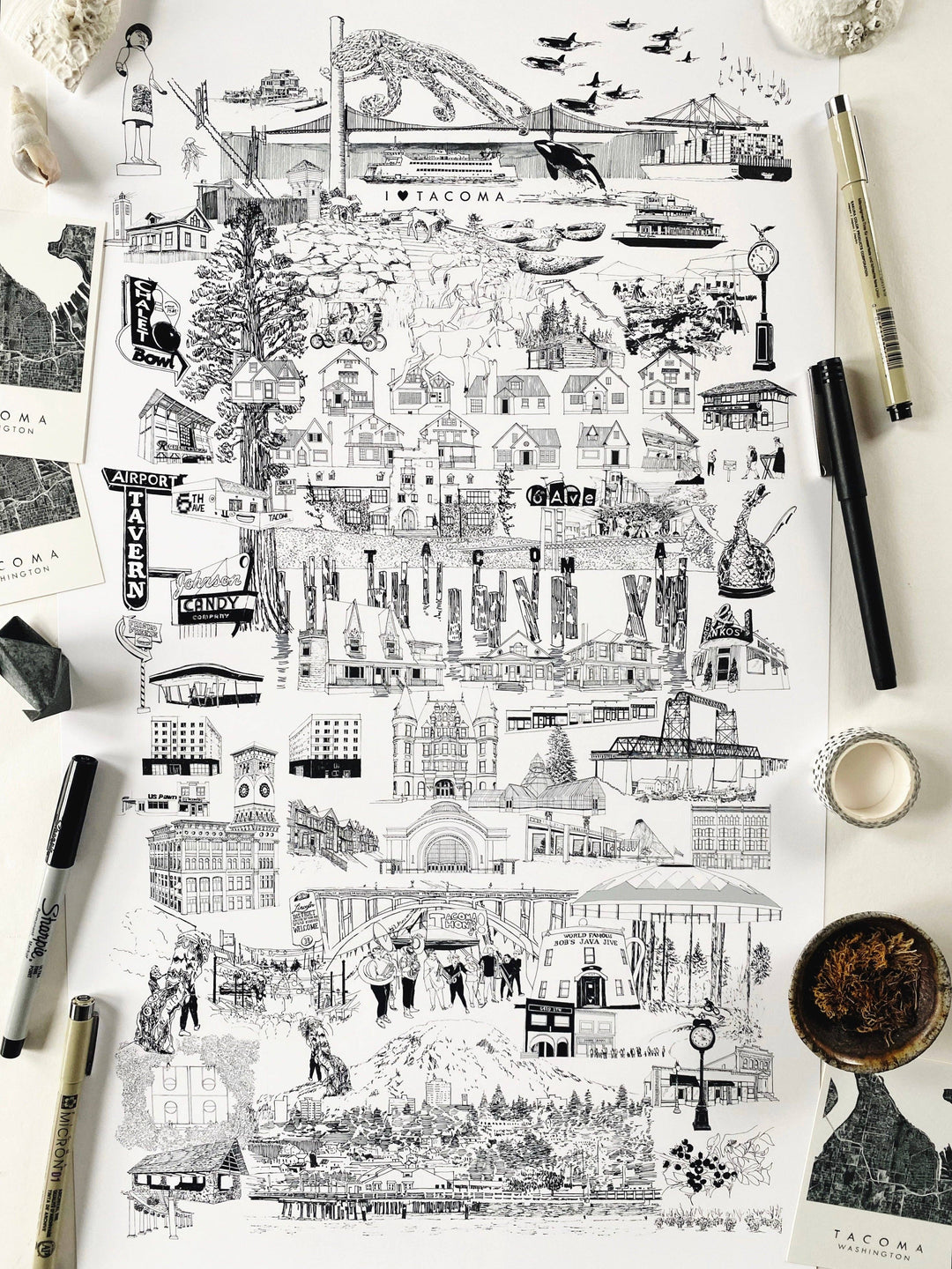 TACOMA Washington "Just Charms": PRINT